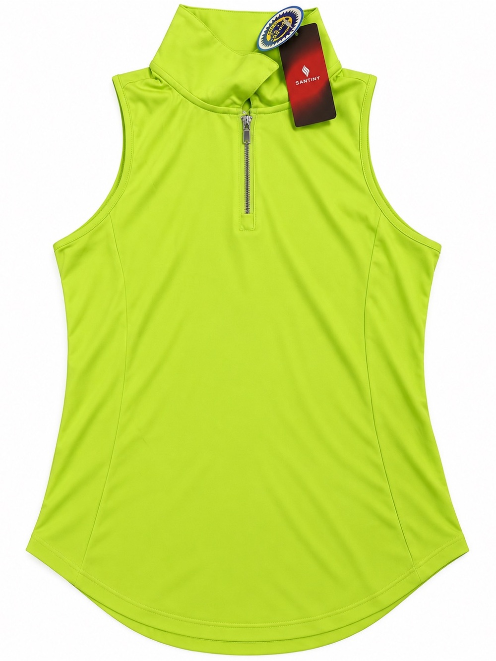 Santiny neon green sleeveless golf tennis top XS NWT